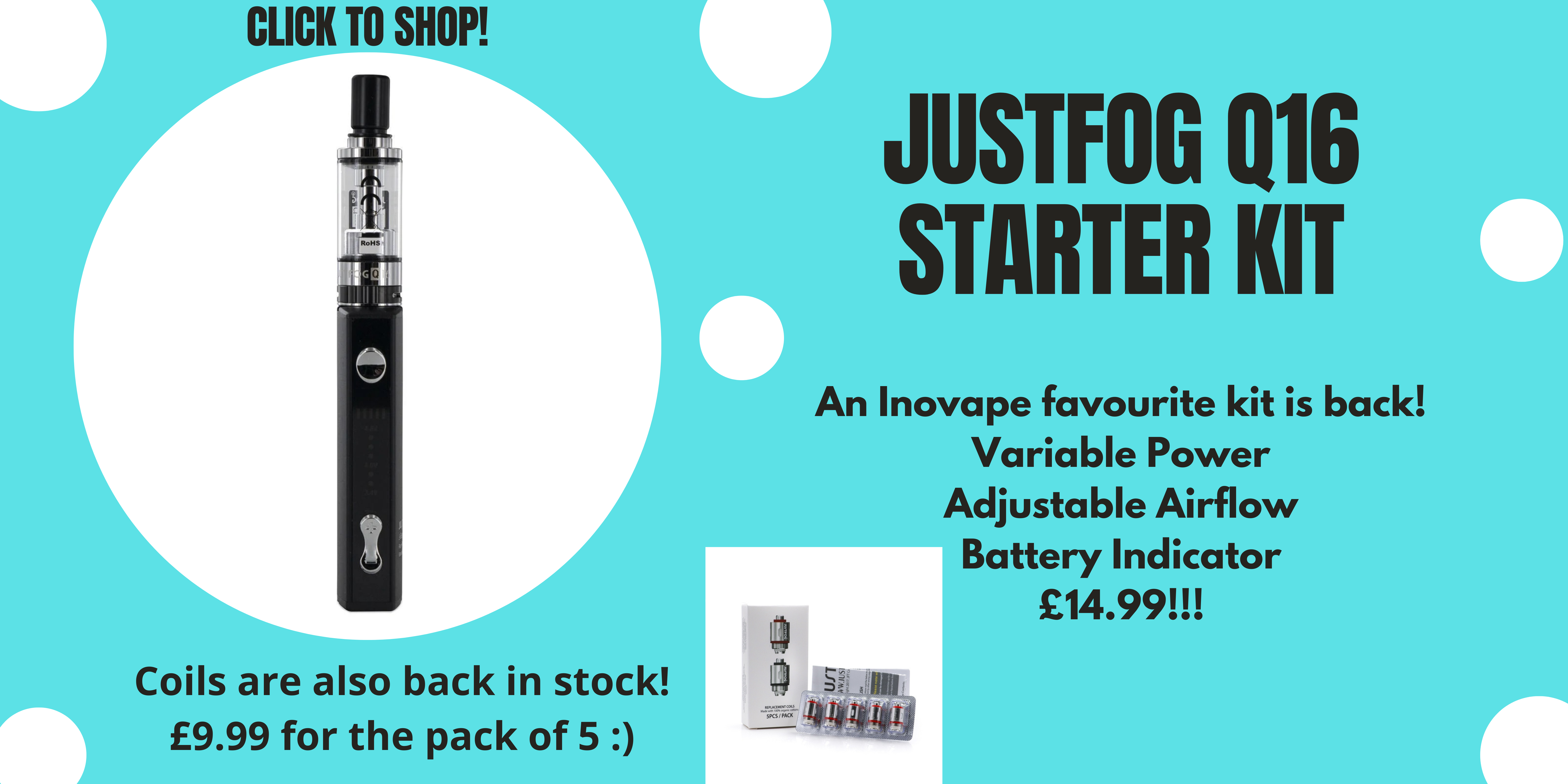 JustFog Q16 Kits & Coils Slider